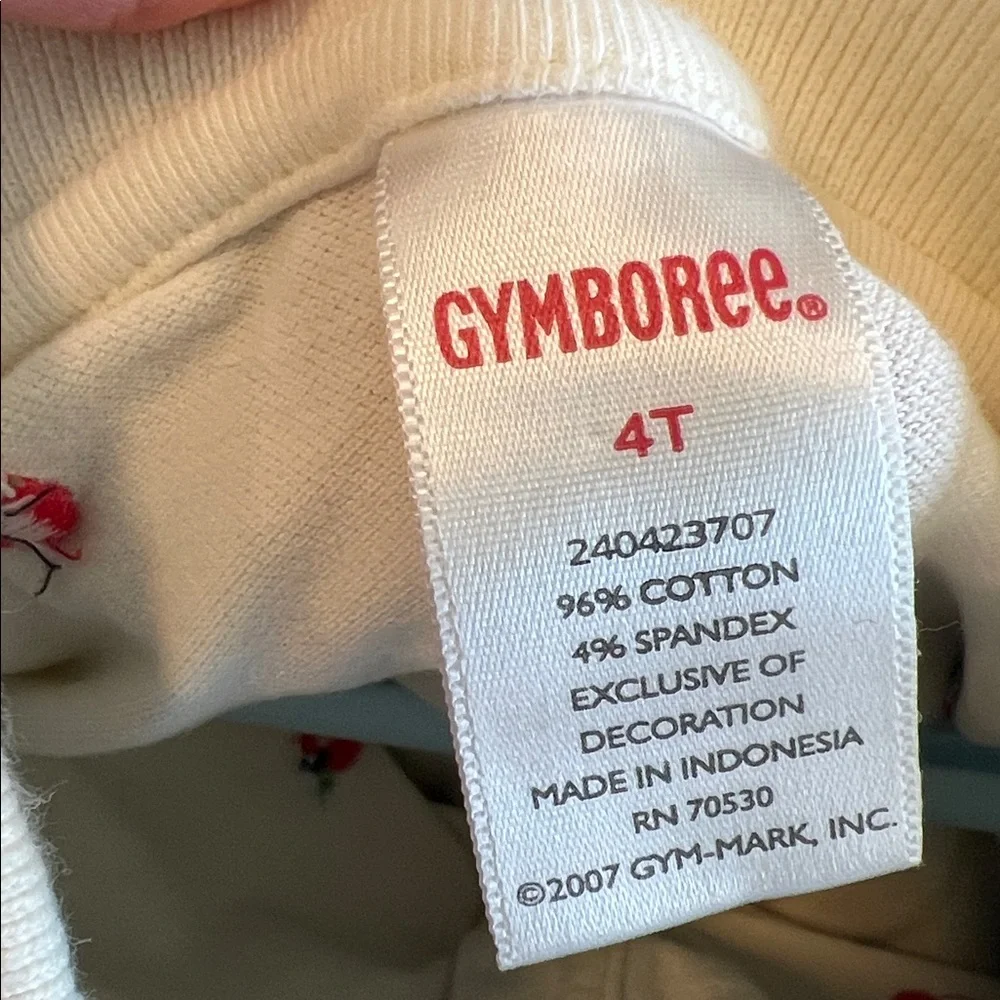 Gymboree Dark‎ Blue Overalls - 3T/4T, embroidered apples, 2 piece